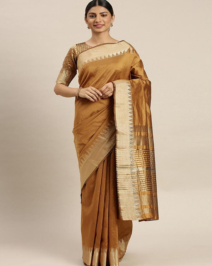 Mustard Yellow Silk Partywear Saree