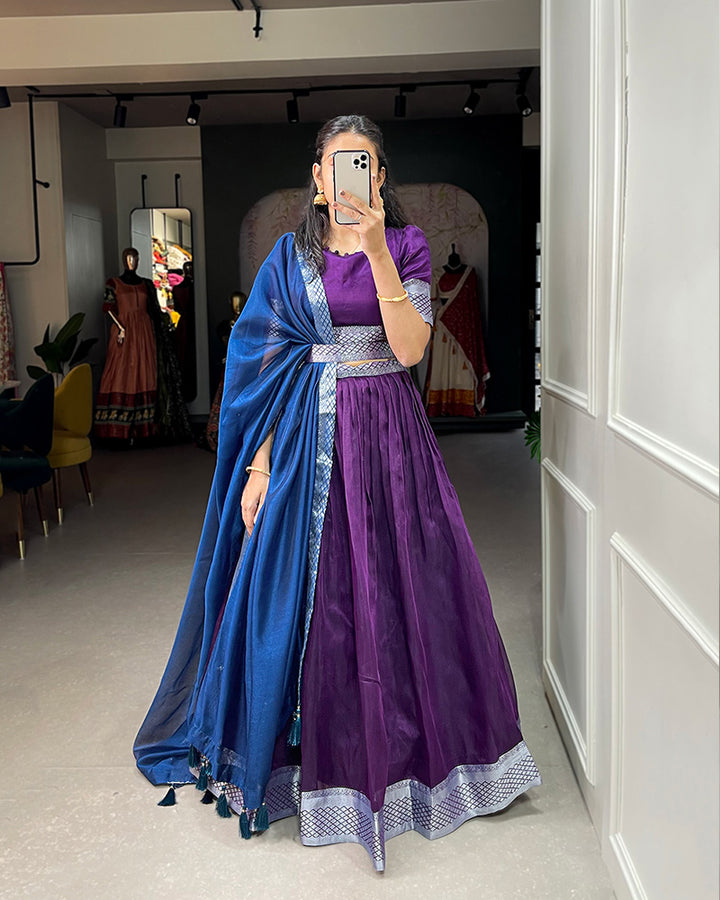 Purple Color Dhupion Silk Designer Lehenga Choli