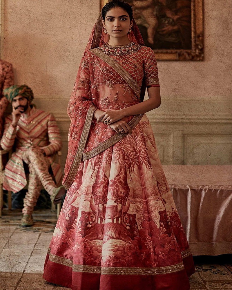 Red Chennai Silk Designer Lehenga Choli