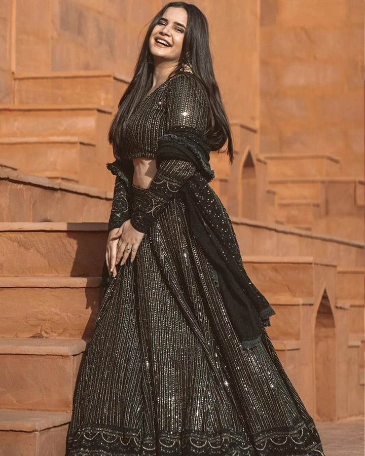 Beautiful Black sequence lehenga Choli