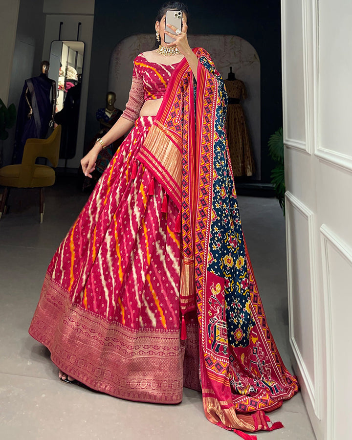 Rani Pink Color Viscose Dola Silk Lehenga Choli