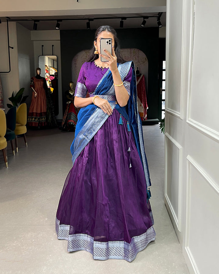 Purple Color Dhupion Silk Designer Lehenga Choli