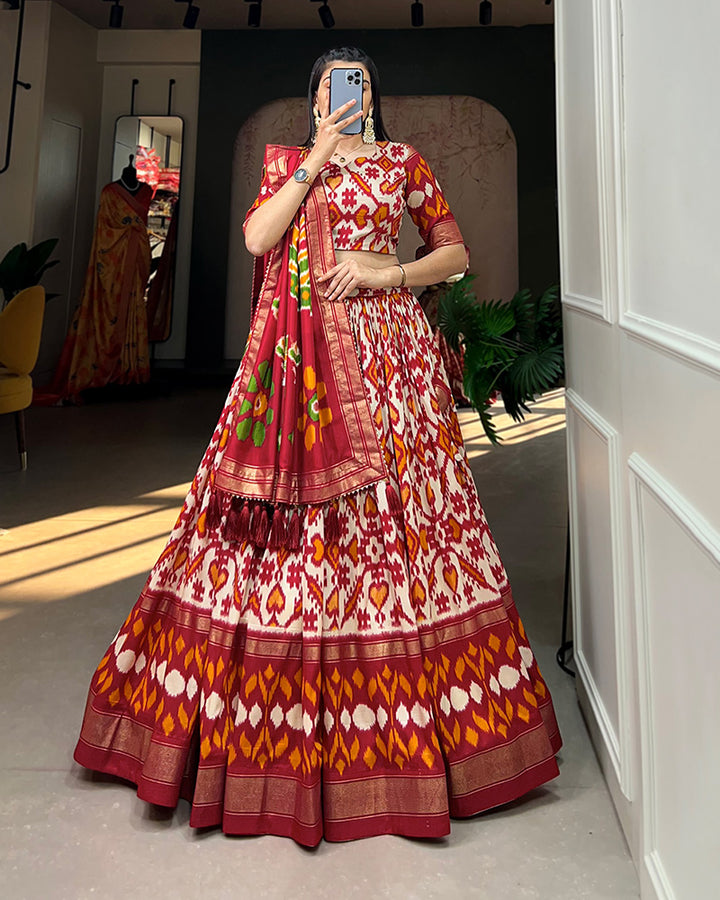 Off White Color Tussar Silk Designer Lehenga Choli