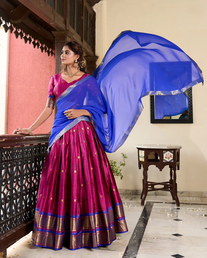 Designer Pink Color Cotton Silk Lehenga Choli