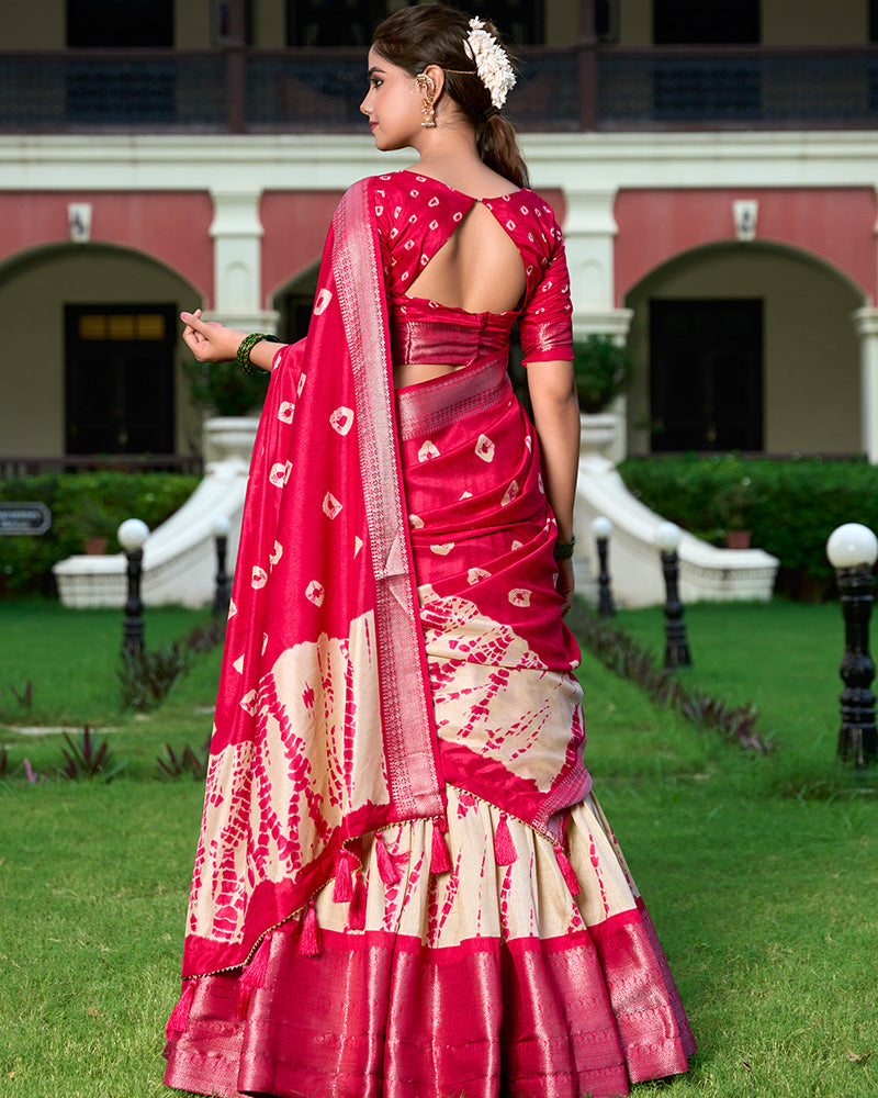 Designer Red Color Dola Silk Lehenga Choli