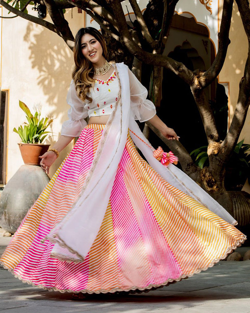 Multi Color Art Silk Digital Printed Lehenga Choli