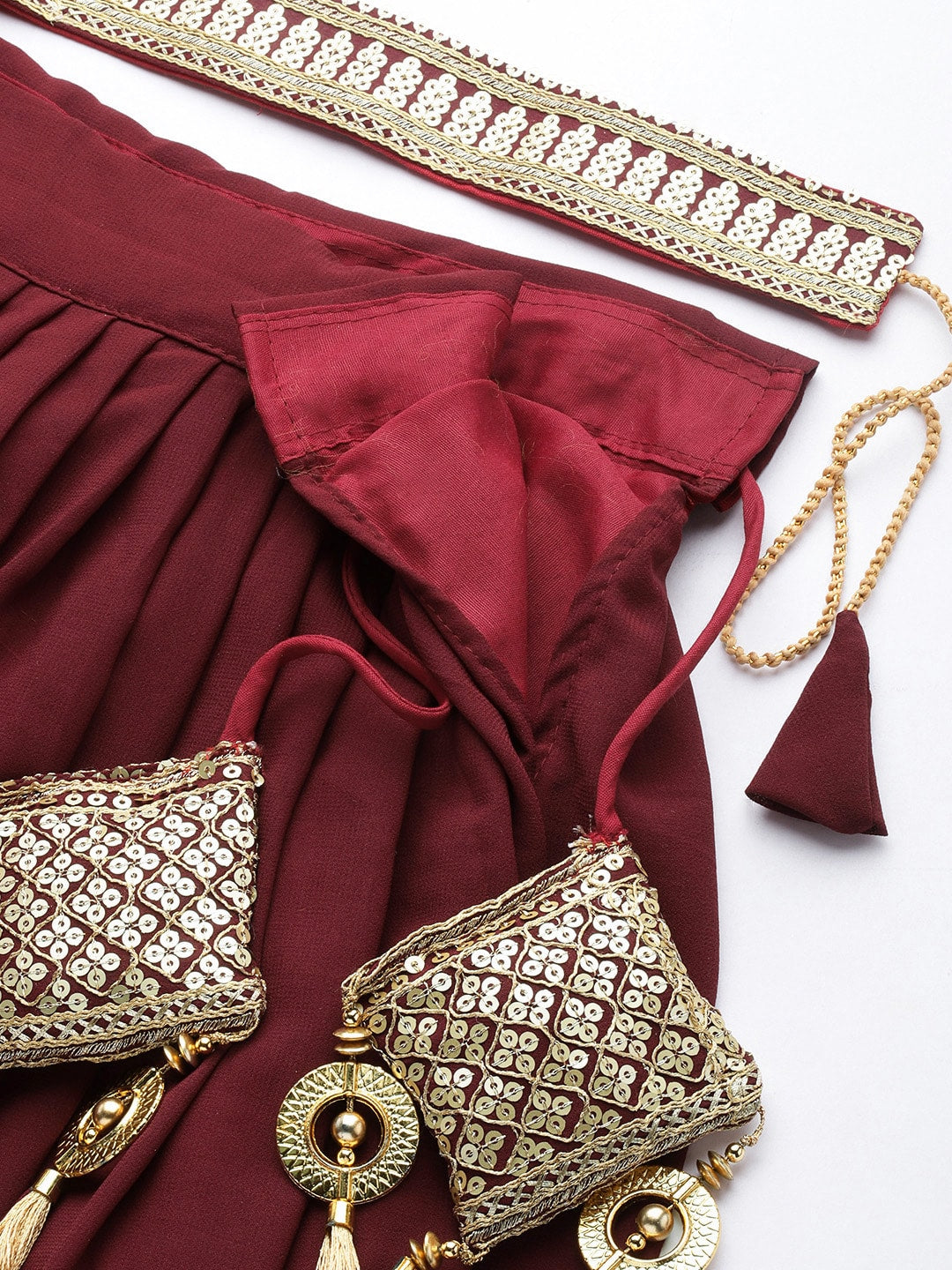 Maroon Georgette Designer Lehenga Choli