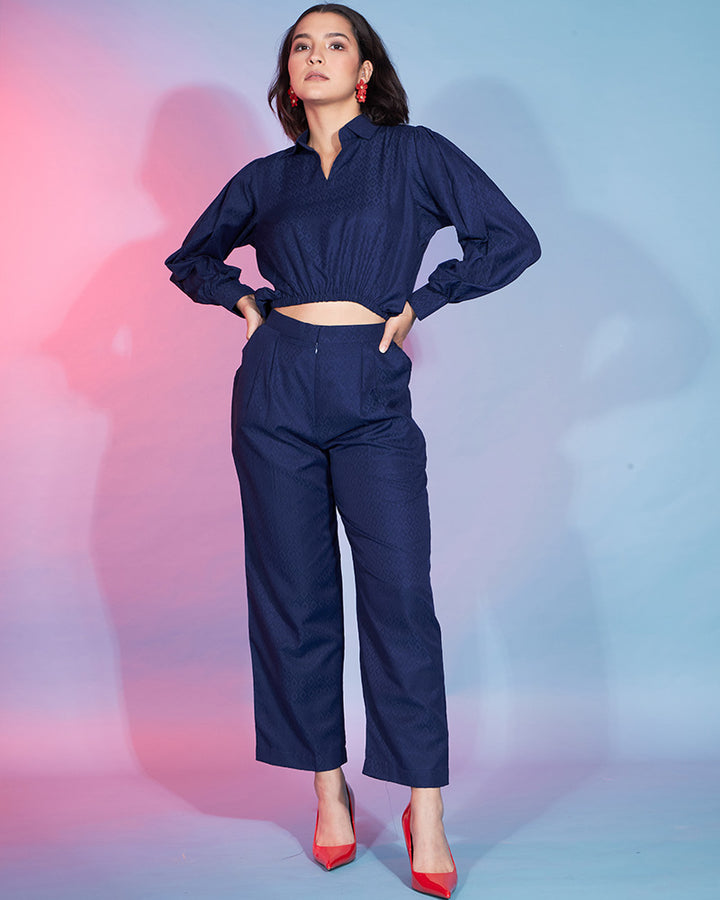 Royal Blue Color Viscose Rayon Co-Ord Set