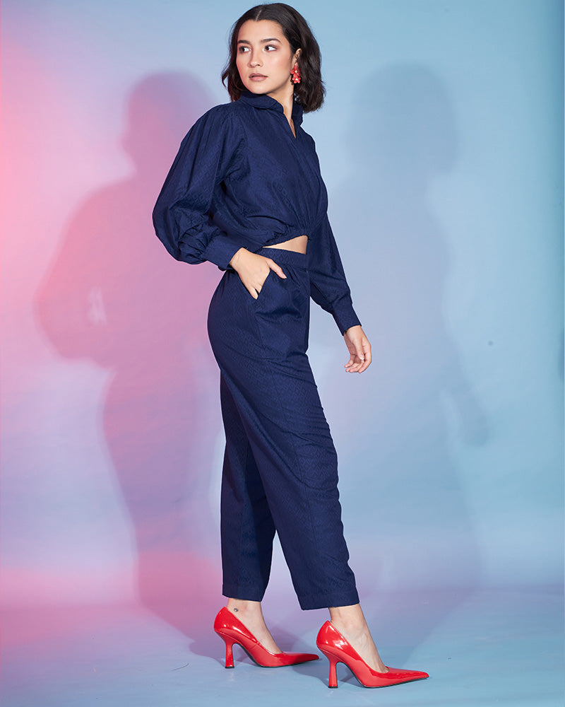 Royal Blue Color Viscose Rayon Co-Ord Set