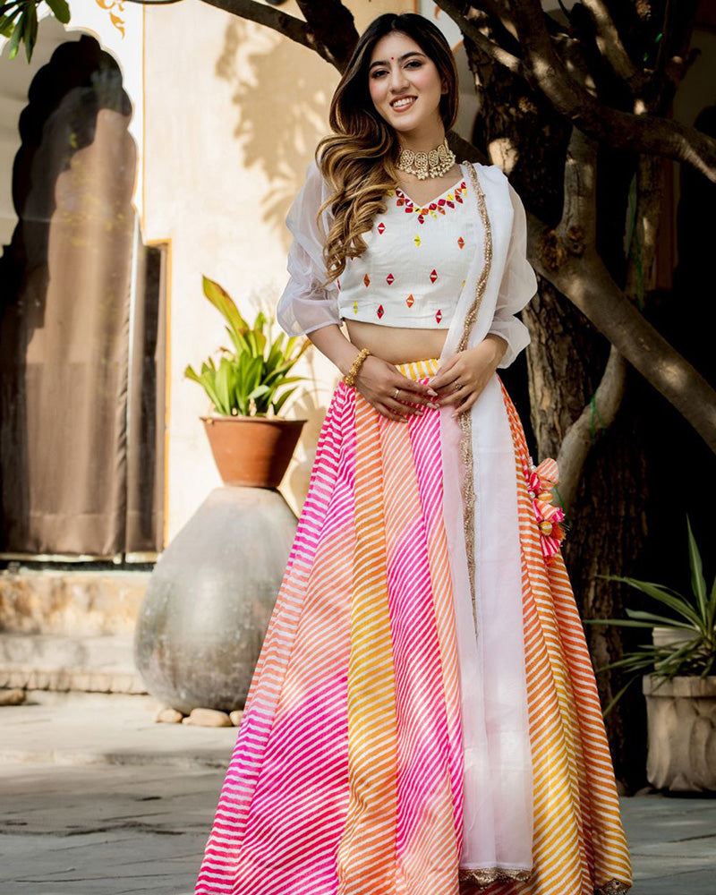 Multi Color Art Silk Digital Printed Lehenga Choli