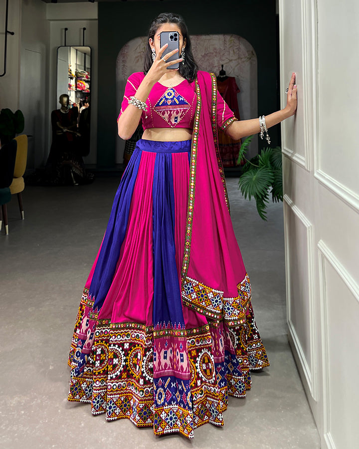 Royal Blue Gamthi Work Navratri Wear Choli