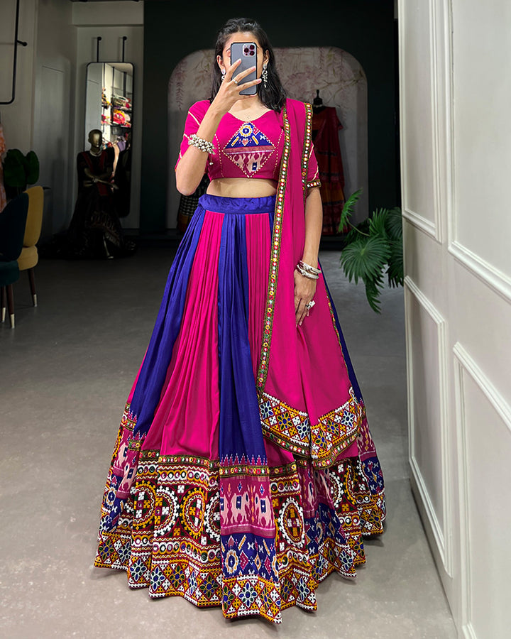 Royal Blue Gamthi Work Navratri Wear Choli