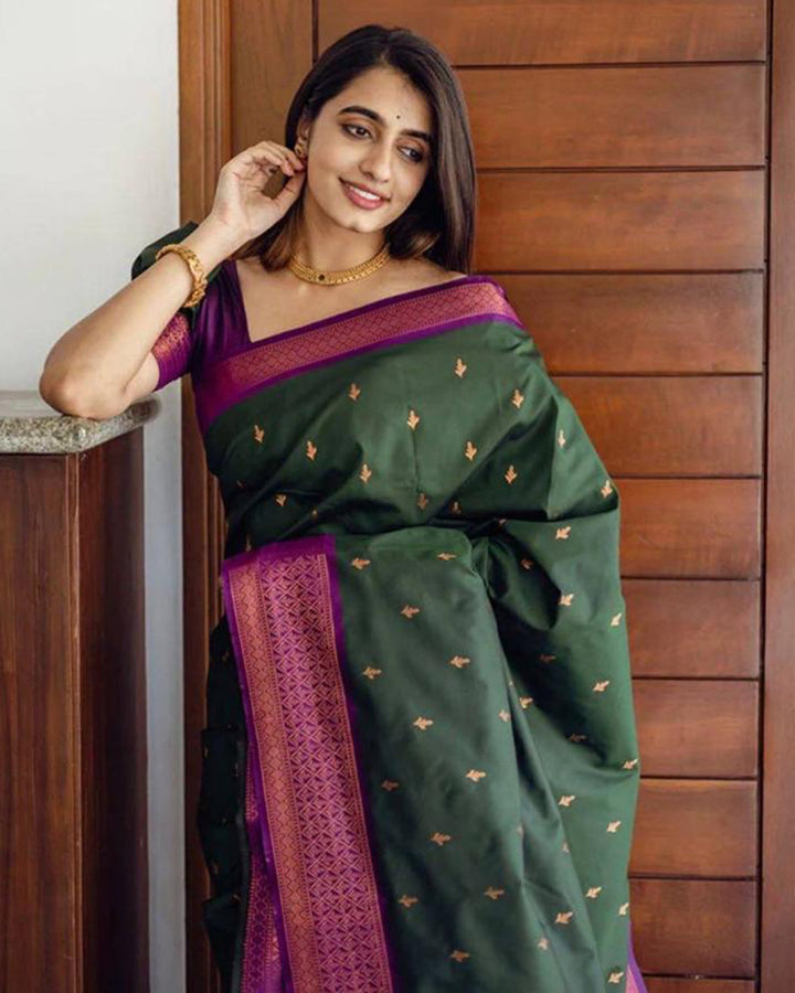 Designer Green Color Soft Silk Saree