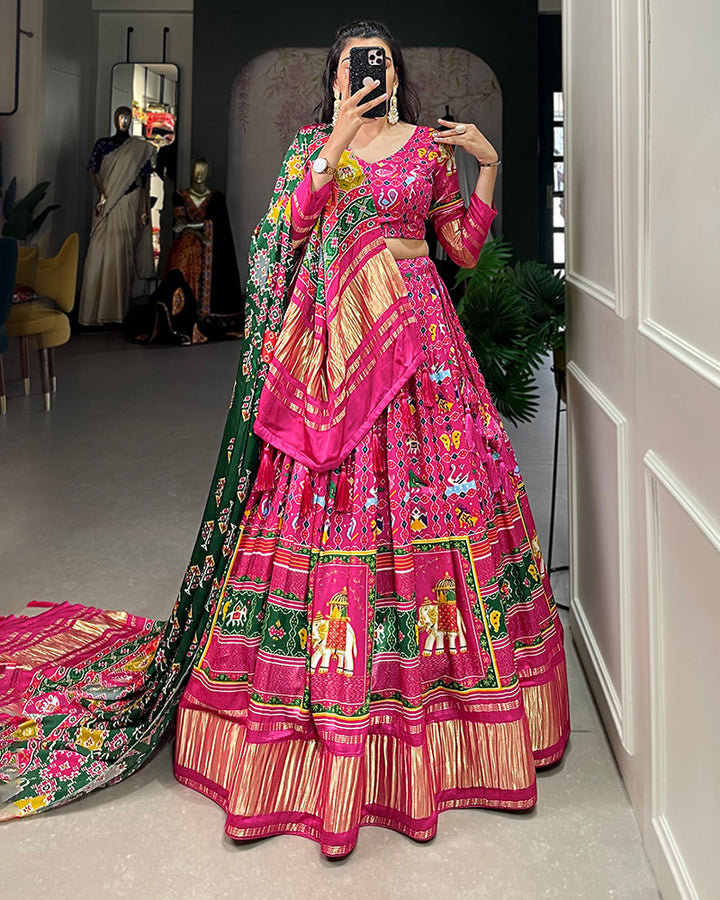 Rani Pink Gaji Silk Lehenga Choli