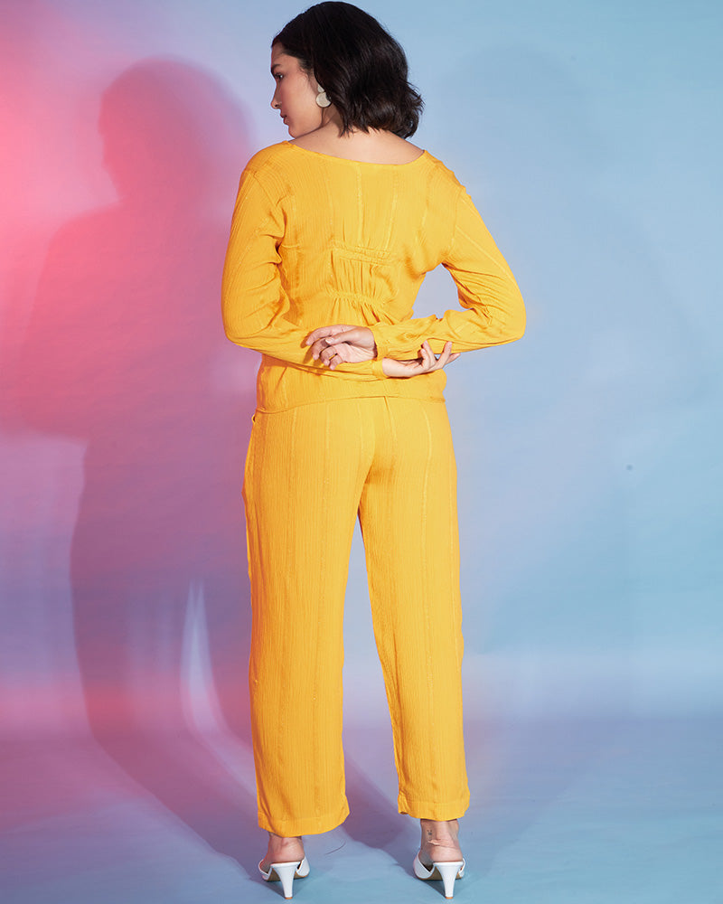 Yellow Color Viscose Rayon Co-Ord Set