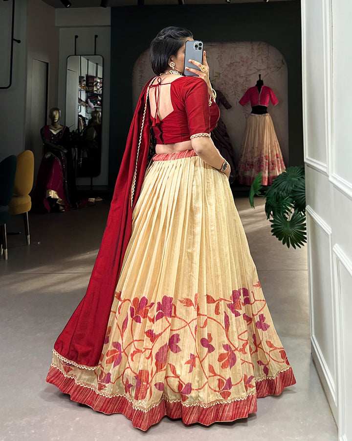 Maroon Color Green Silk lehenga Choli