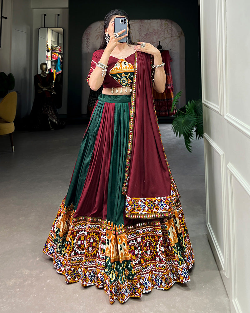 Green Gamthi Work Navratri Wear Choli