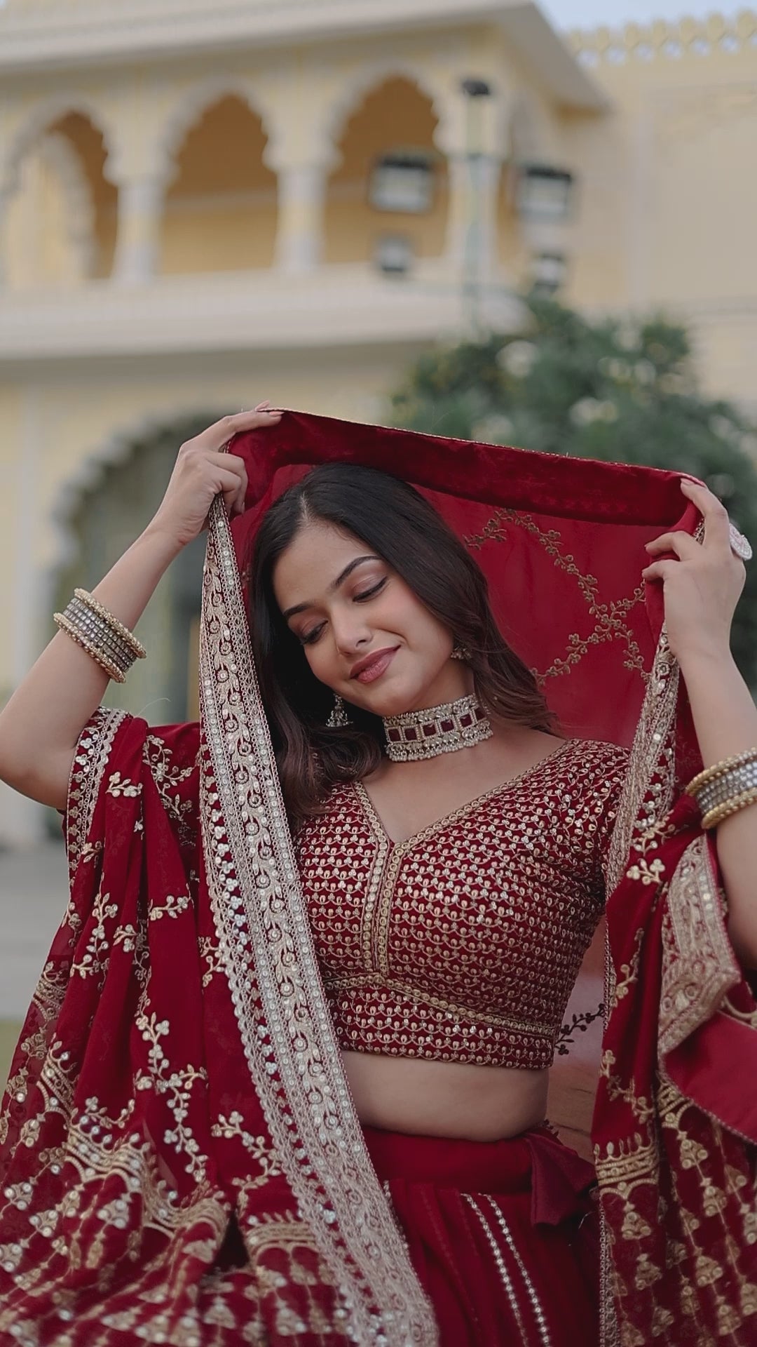 Designer Maroon Color Blooming Lehenga Choli With Beautiful Dupatta