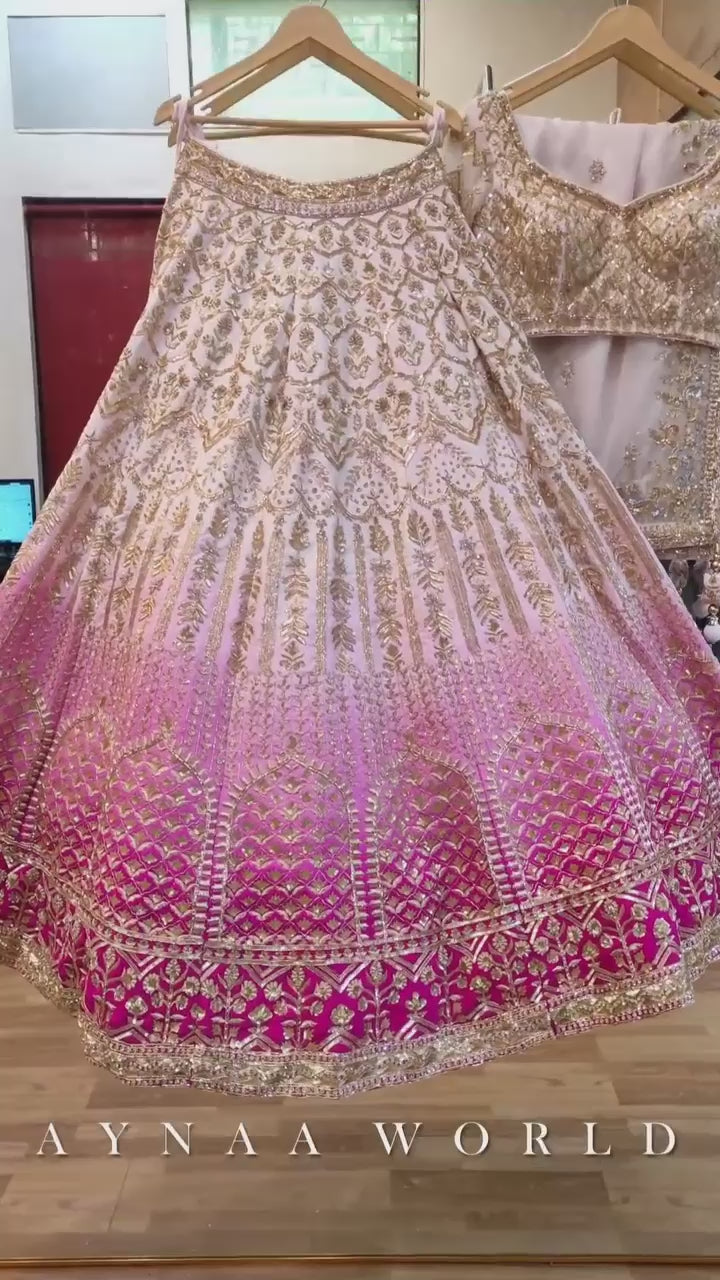 Kiara Advani Style Pink And White Color Georgette Bridal Lehenga Choli