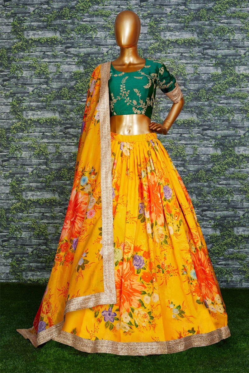 Yellow Soft Organza Beautiful Lehenga Choli