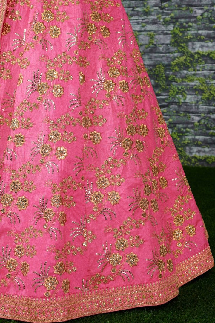 Pink Sequence Work Thai Silk Amazing Lehenga choli