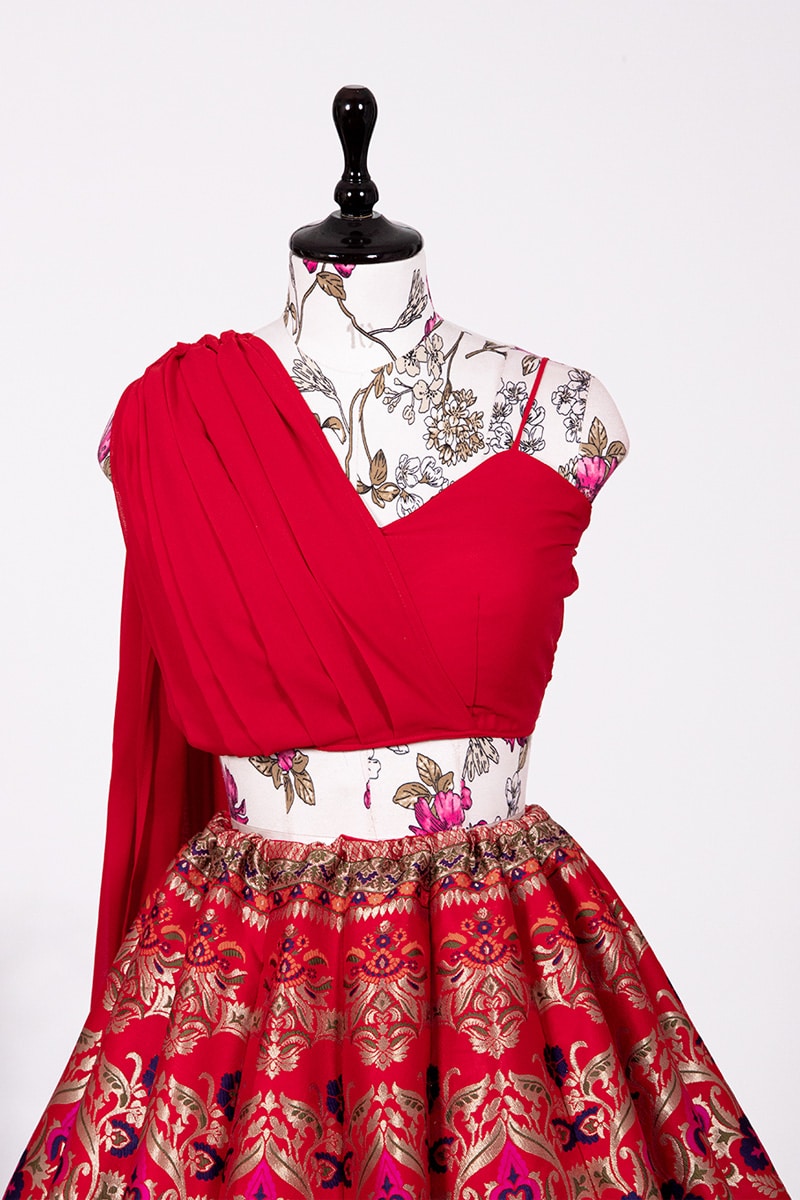 Red Color Amazing Banarasi Silk Lehenga Choli