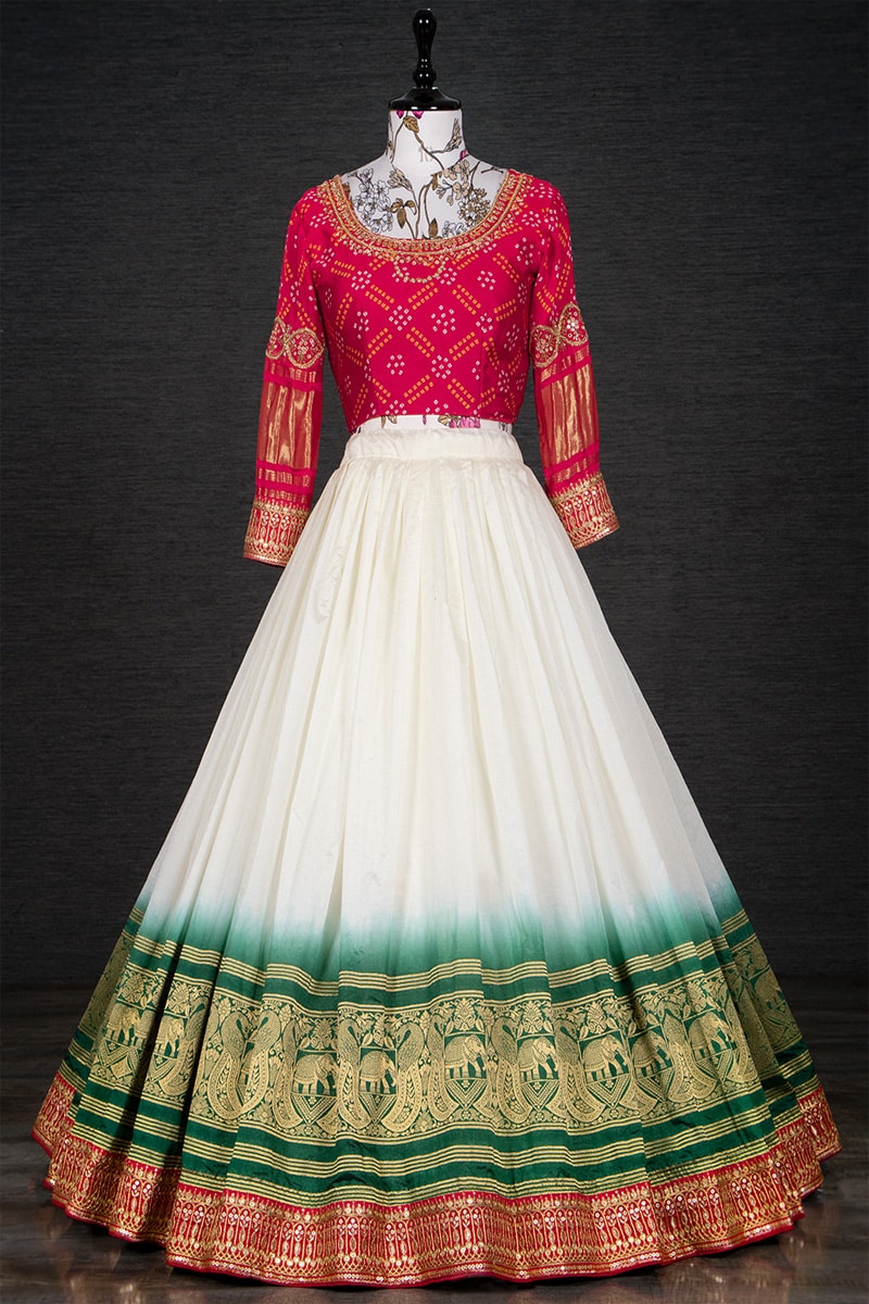 Fabulous White Color Navratri Special Lehenga choli