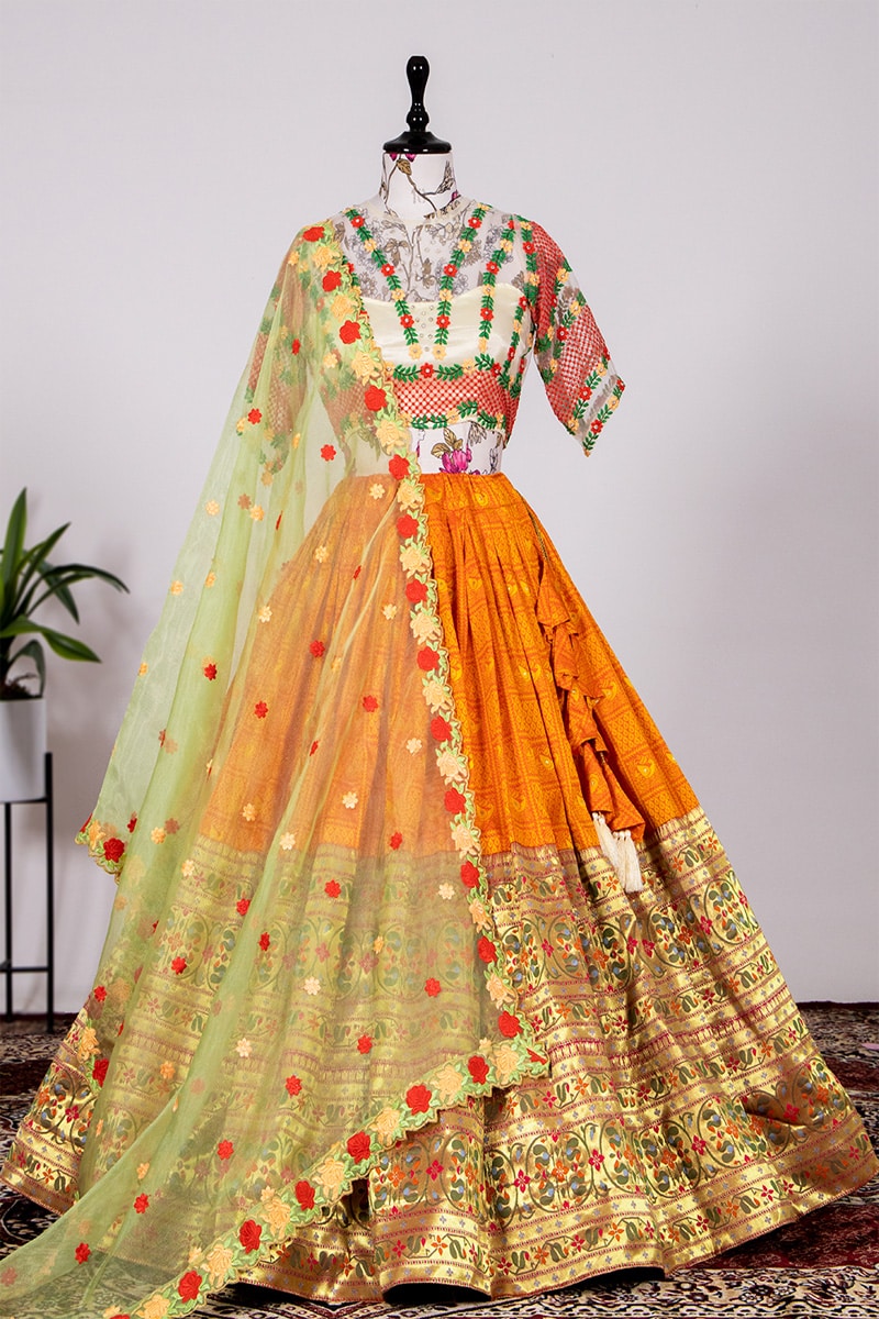 Attractive Orange Color Designer Lehenga Choli