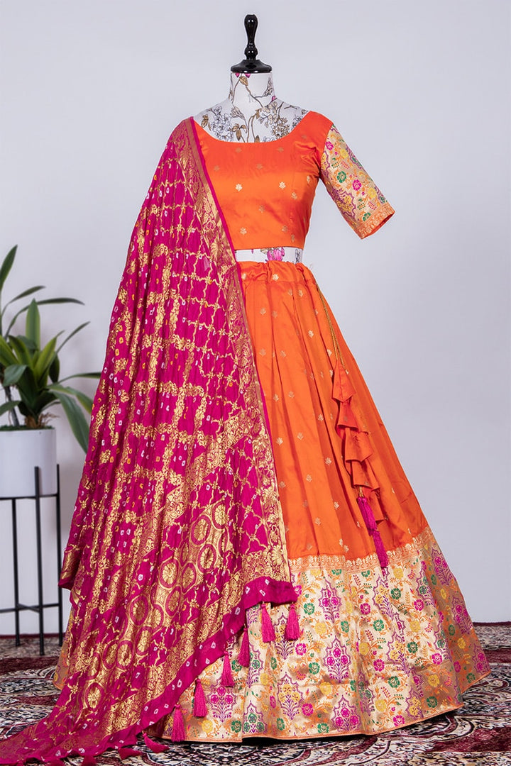 Orange Color Latest Lehenga Choli For Women