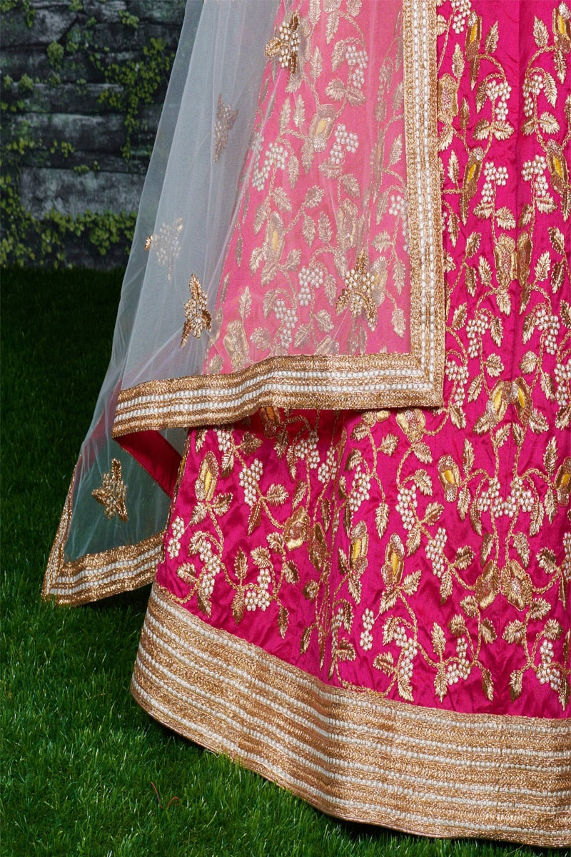 Pink Mulberry Silk Designer Lehenga Choli