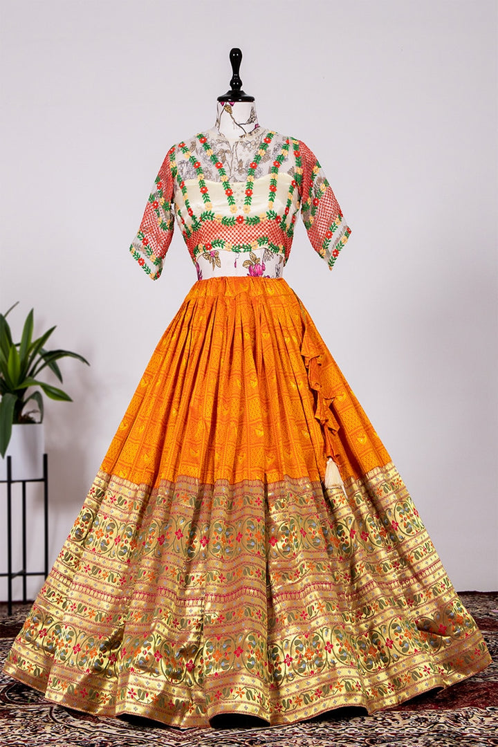 Attractive Orange Color Designer Lehenga Choli