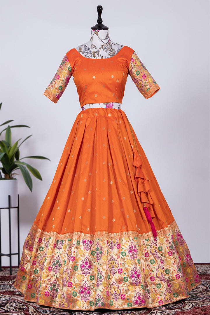 Orange Color Latest Lehenga Choli For Women