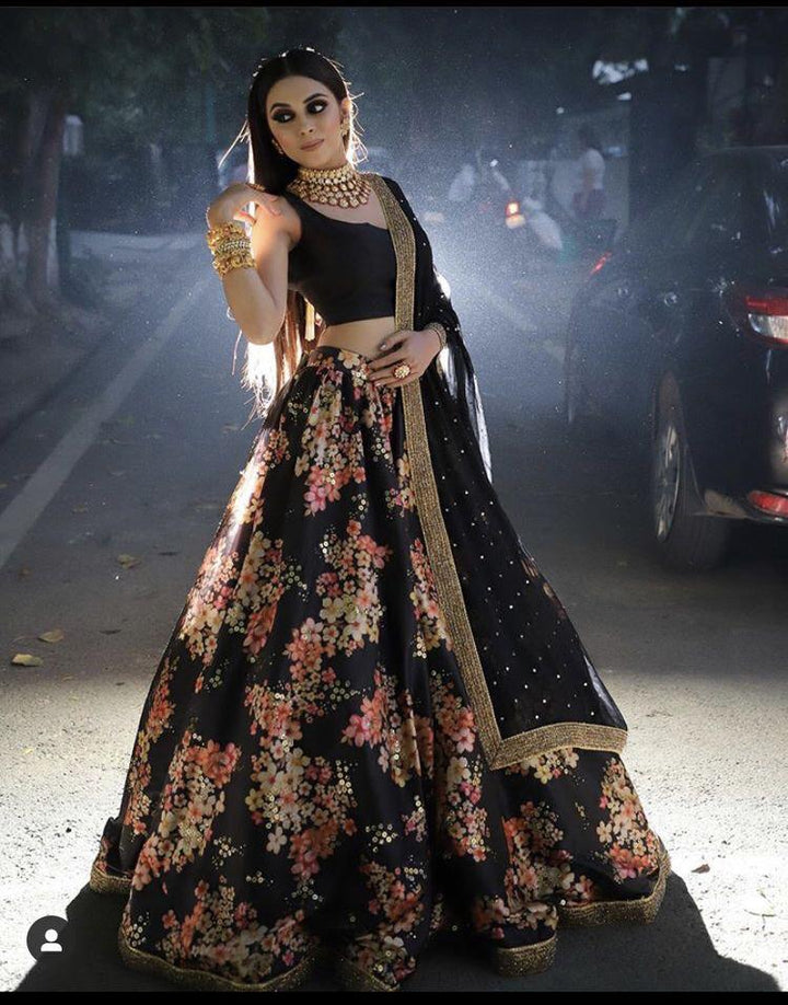 Black Organza Lehenga Choli