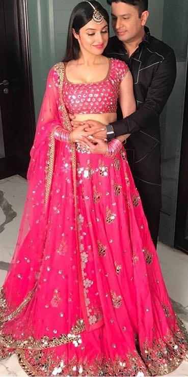 Divya Khosla Pink Lehenga Choli