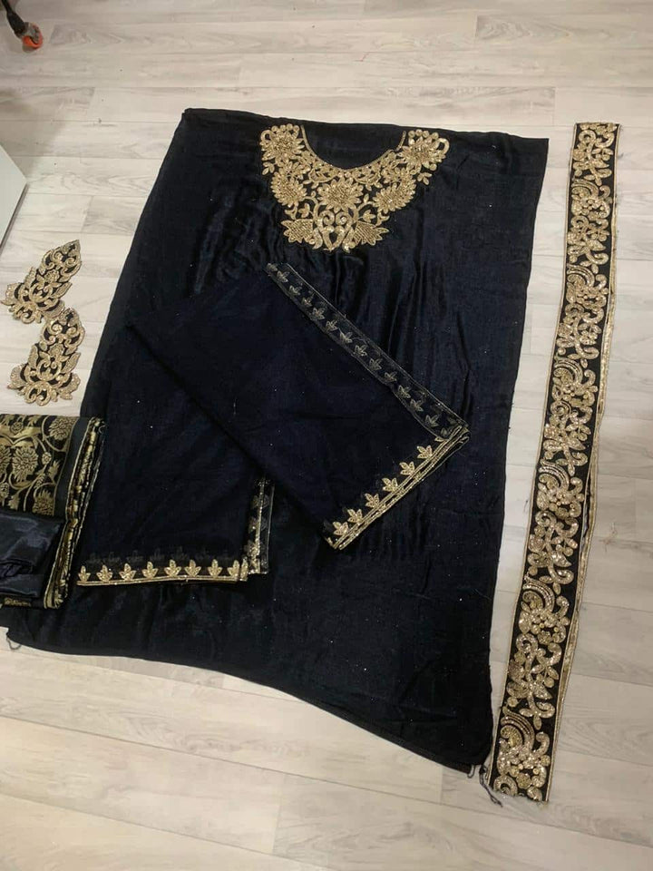 Pakistani Black velvet Salwar Suit