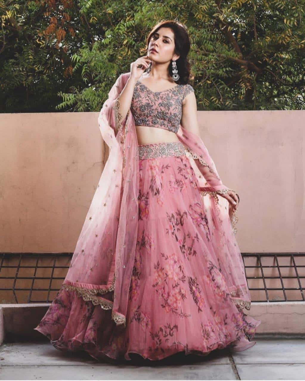 Organza Floral Lehenga Choli