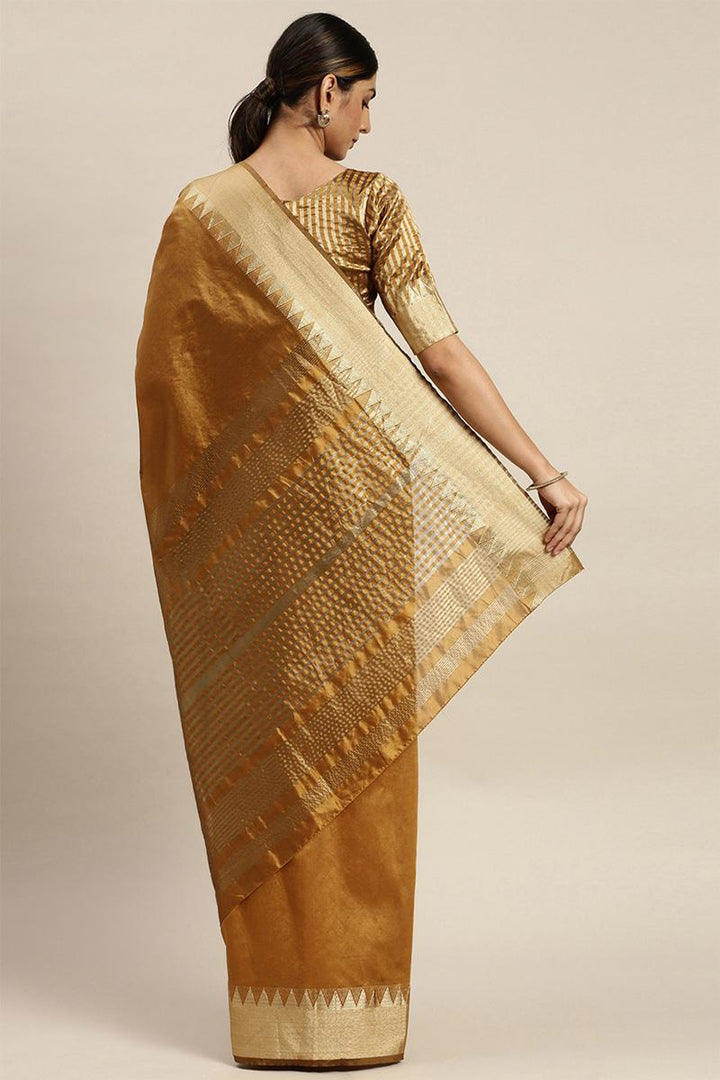 Mustard Yellow Silk Partywear Saree