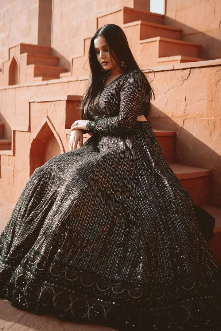 Beautiful Black sequence lehenga Choli