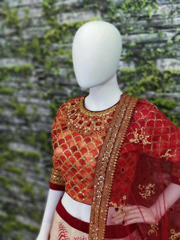 Red Chennai Silk Designer Lehenga Choli