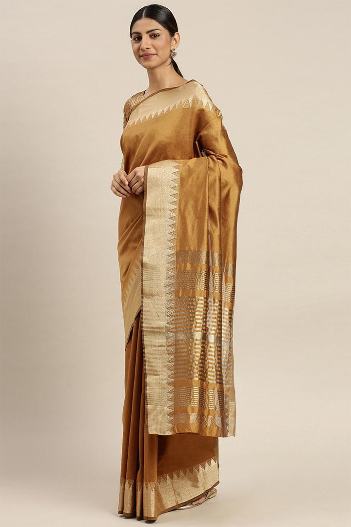 Mustard Yellow Silk Partywear Saree