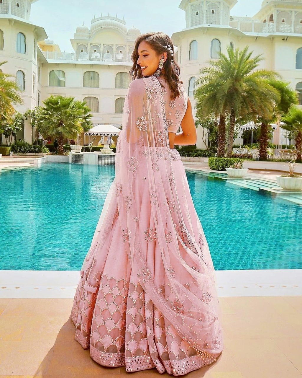 Baby Pink Soft Net Lehenga Choli