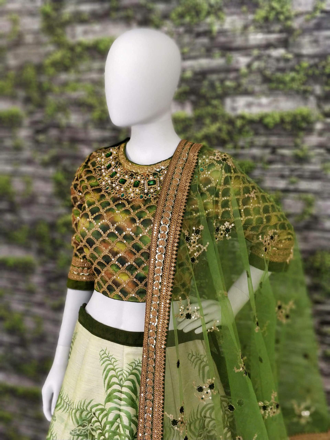 Green Chennai Silk Designer Lehenga Choli