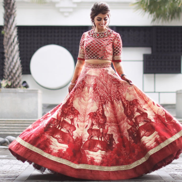 Red Chennai Silk Designer Lehenga Choli