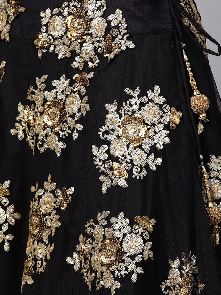 Black Net Sequence Lehenga Choli