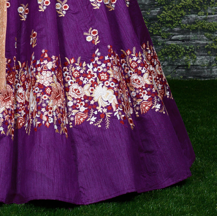 Purple Raw Silk Designer Lehenga Choli