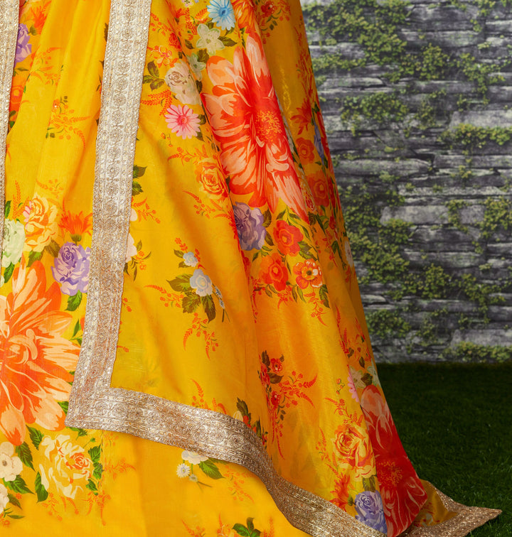 Yellow Soft Organza Beautiful Lehenga Choli